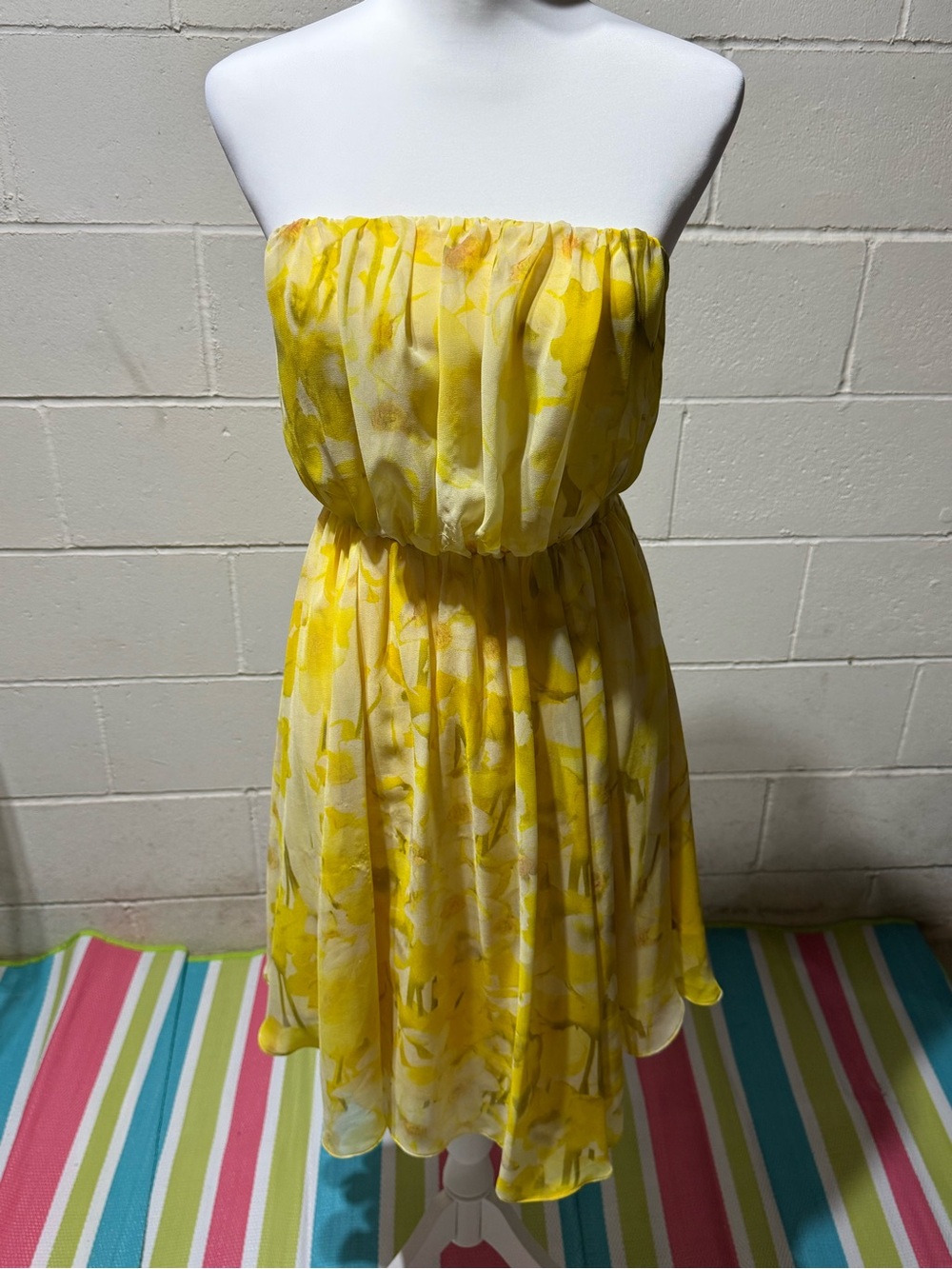 Vince Camuto Bright Yellow Strapless Dress